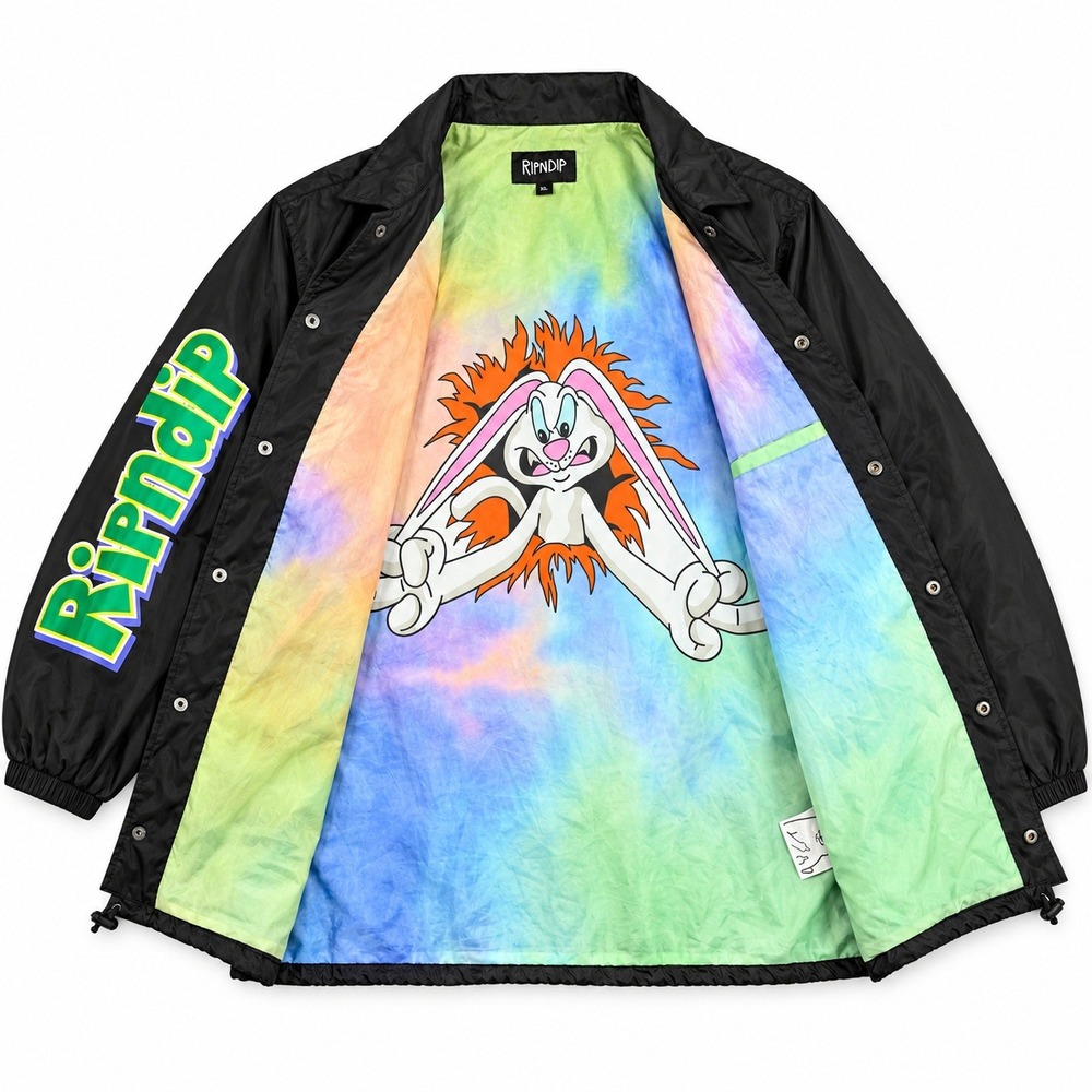 RIPNDIP Must Be Nice Coach Jacket Men's XL Black Graphic Windbreaker Rare Y2K